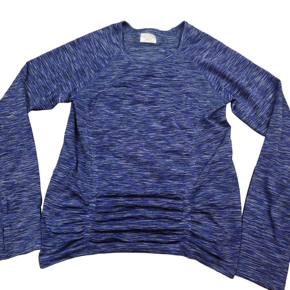 Athleta Womens S‎ Shirt Heather Purple Fast Track Ruched Long Sleeve Running